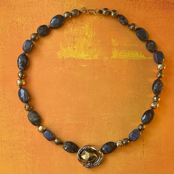 Alexis Bittar New Vanitas Coiled Snake Labradorite Beaded Statement Necklace - Picture 12 of 15